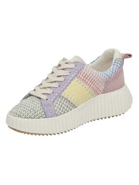 Dolce Vita Dolen Pastel Suede & Woven Knit Patchwork Platform Sneakers. Size 10